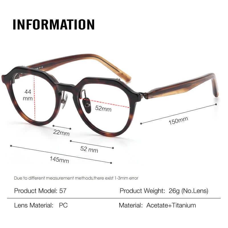 Muzz Unisex Full Rim Flat Top Oval Acetate Titanium Flip Up Eyeglasses 85257 Full Rim Muzz