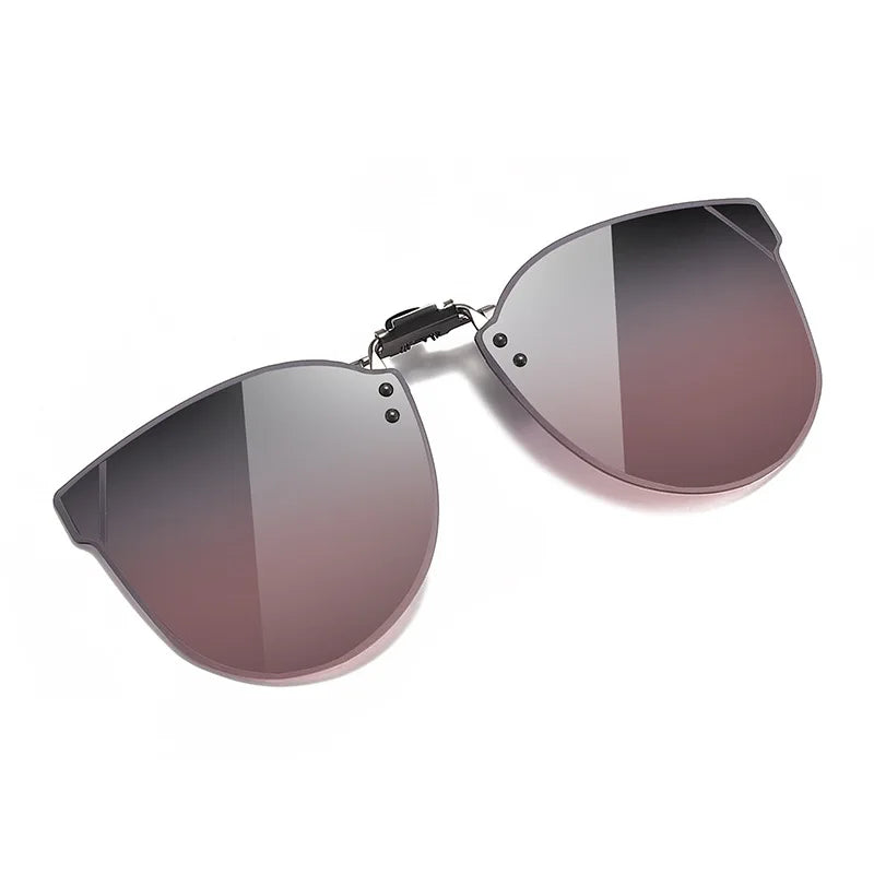 Vicky Unisex Rimless Cat Eye Alloy Polarized Clip On Sunglasses V002 Clip On Sunglasses Vicky Polarized Graypink  