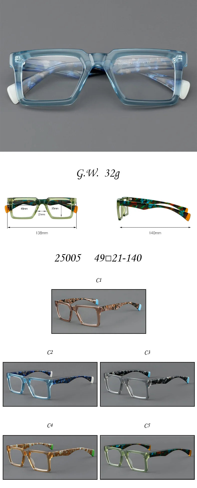 Vicky Women's Full Rim Square TR 90 Titanium Reading Glasses 25005
