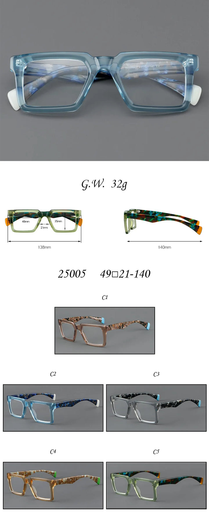 Vicky Women's Full Rim Square TR 90 Titanium Reading Glasses 25005