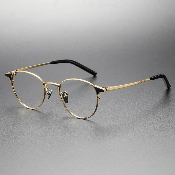 Aimee Unisex Full Rim Oval Square Titanium Eyeglasses 19960 Full Rim Aimee Golden  