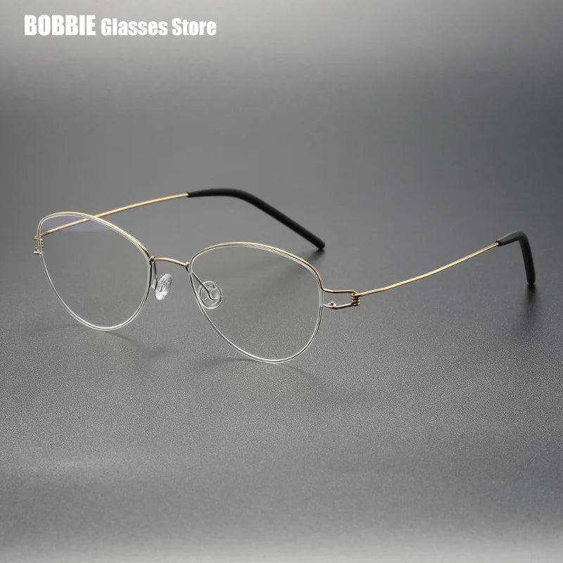 Bobbie Women's Full Rim Oval Cat Eye Titanium Eyeglasses 405017