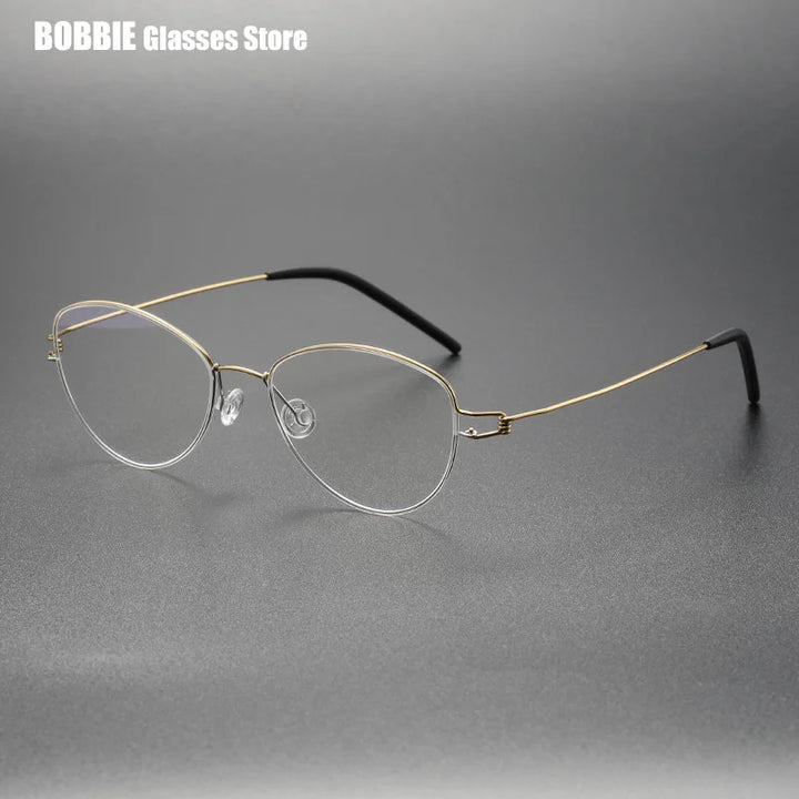 Bobbie Women's Full Rim Oval Cat Eye Titanium Eyeglasses 405017