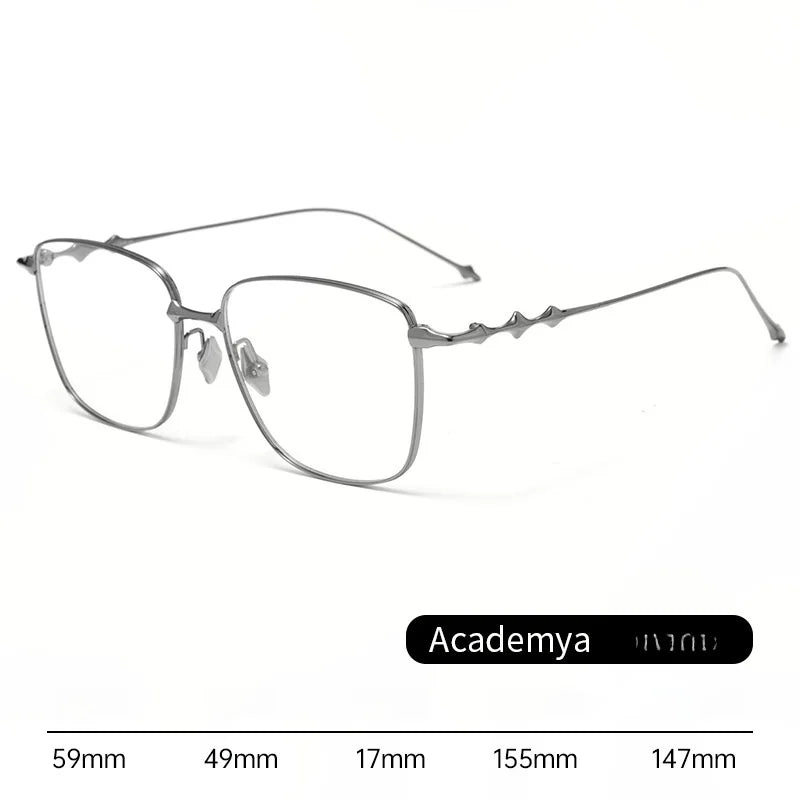 Xbora Unisex Full Rim Big Square Titanium Eyeglasses 15517