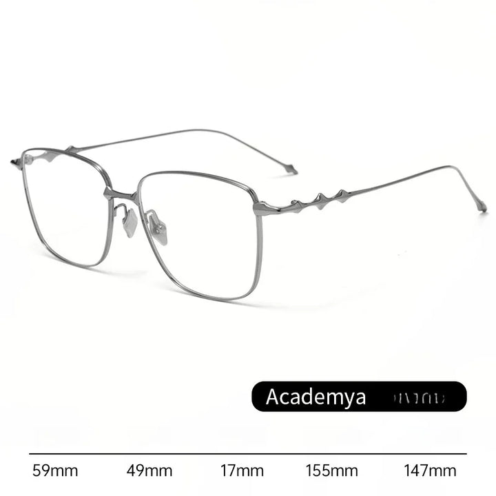 Xbora Unisex Full Rim Big Square Titanium Eyeglasses 15517