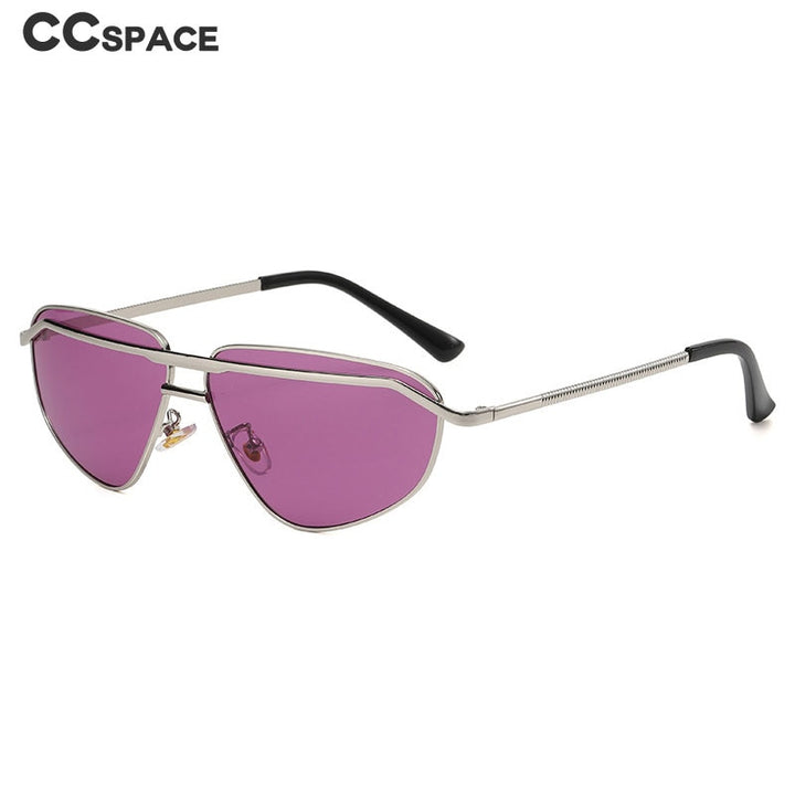 CCSpace Unisex Full Rim Irregular Triangle Double Bridge Alloy UV400 Sunglasses 56348 Sunglasses CCspace Sunglasses   