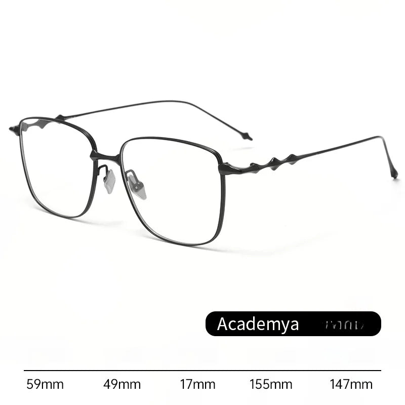 Xbora Unisex Full Rim Big Square Titanium Eyeglasses 15517