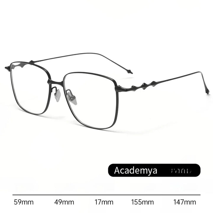 Xbora Unisex Full Rim Big Square Titanium Eyeglasses 15517