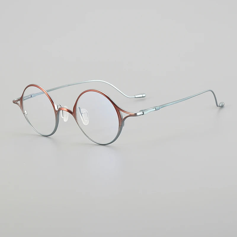 Muzz Unisex Full Rim Small Round Titanium Eyeglasses 5958 Full Rim Muzz C4  