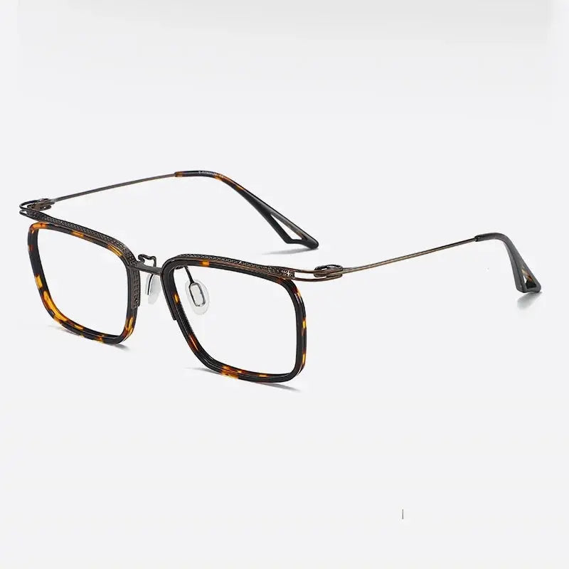 Bobbie 808630 Men’s 150mm Big Titanium Square Full Rim Frames FuzWeb