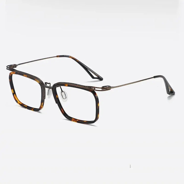 Bobbie 808630 Men’s 150mm Big Titanium Square Full Rim Frames FuzWeb
