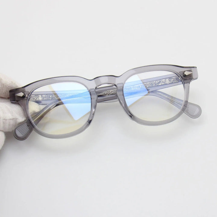 Black Mask Unisex Full Rim Round Square Acetate Eyeglasses 602504