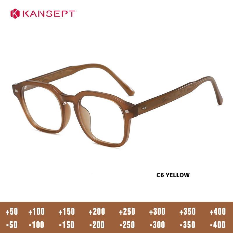 Kansept Unisex Full Rim Square Tr 90 Titanium Reading Glasses 988265