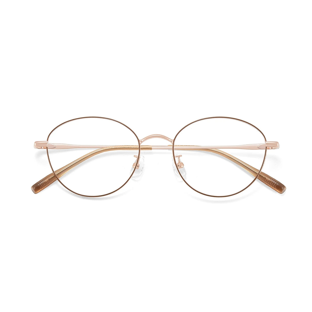 Yimaruili Unisex Full Rim Round Pure Titanium Eyeglasses 58272 — view 9 | Yimaruili at FuzWeb