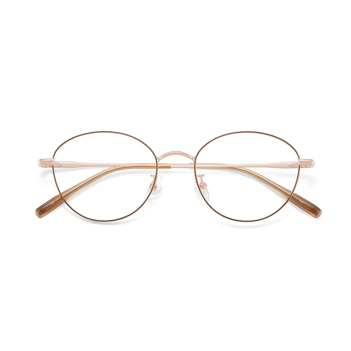 Yimaruili Unisex Full Rim Round Pure Titanium Eyeglasses 58272 — view 9 | Yimaruili at FuzWeb