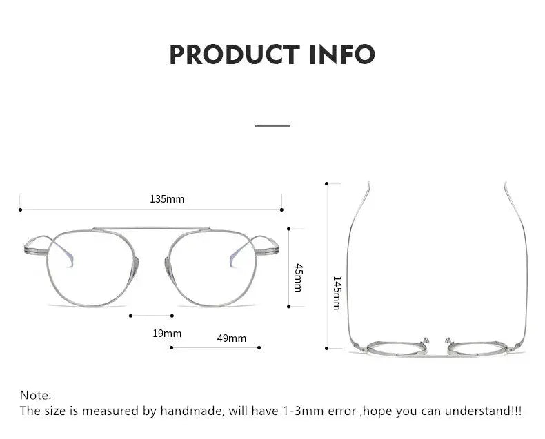 Aimee Women's Full Rim Round Brow Line Titanium Eyeglasses 489503 FuzWeb