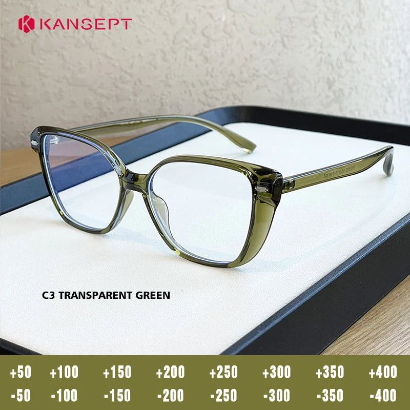 Kansept Women's Full Rim Cat Eye Tr 90 Alloy Reading Glasses 62502