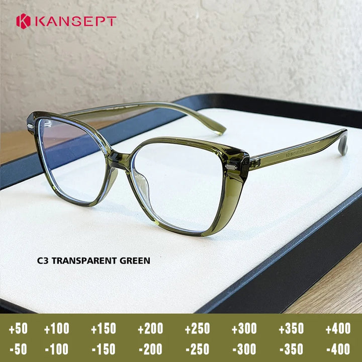 Kansept Women's Full Rim Cat Eye Tr 90 Alloy Reading Glasses 62502