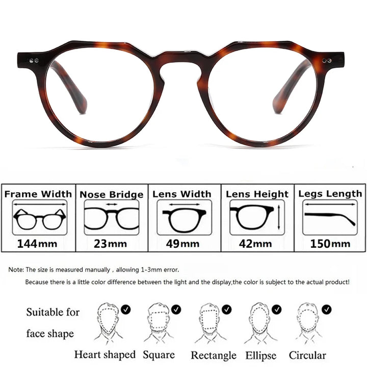 Bobbie Unisex Full Rim Geometric Acetate Eyeglasses 8097