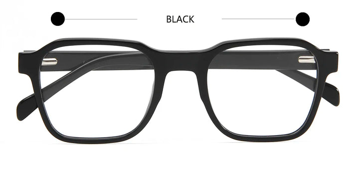 Esnbie Unisex Full Rim Square Acetate Eyeglasses 61723 Full Rim Esnbie Black  