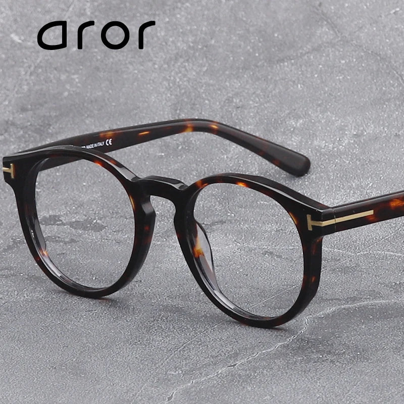 Aror Unisex Full Rim Round Acetate Eyeglasses 494591 Full Rim Aror