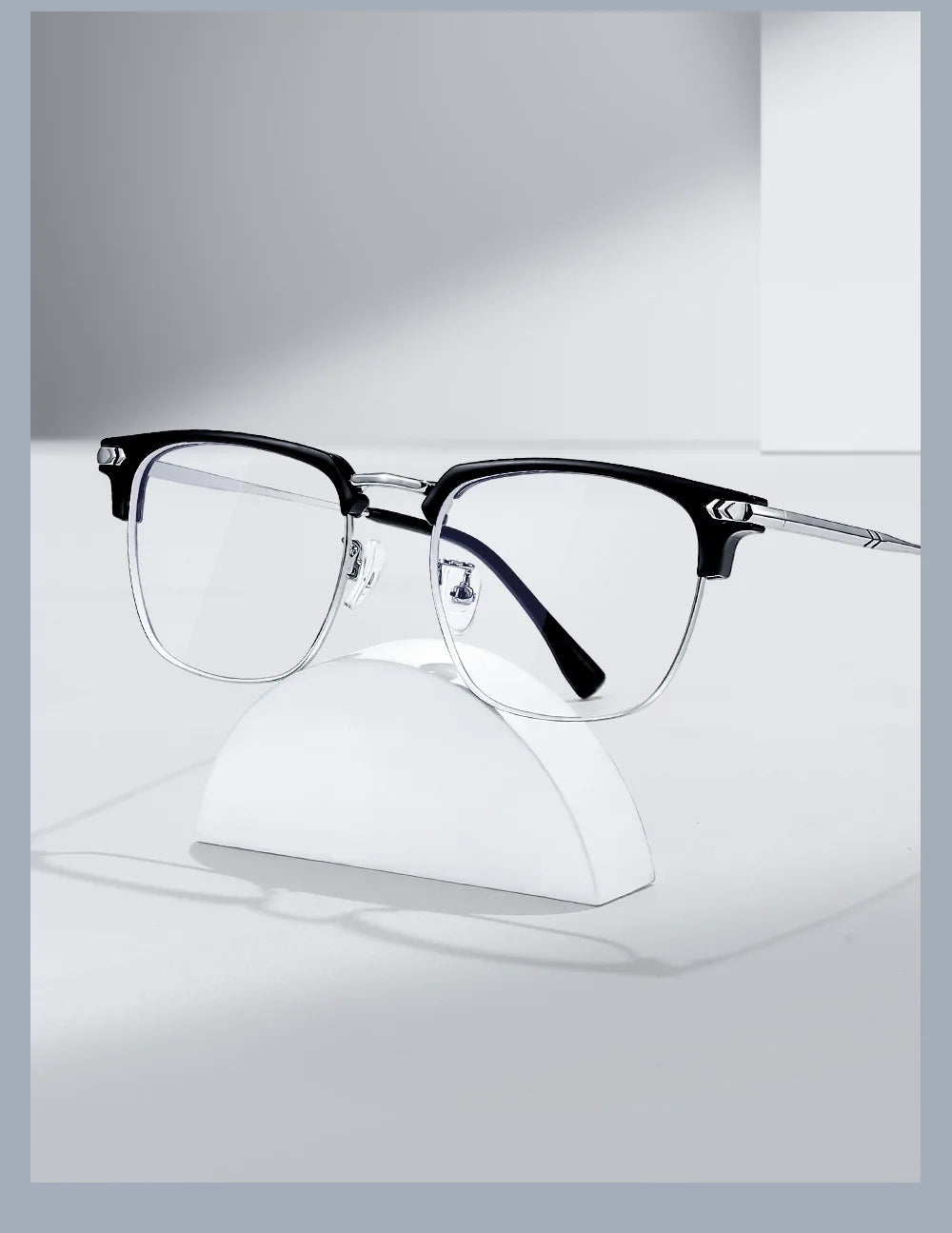 Zirosat Unisex Full Rim Square Titanium Alloy Eyeglasses 122601 Full Rim Zirosat