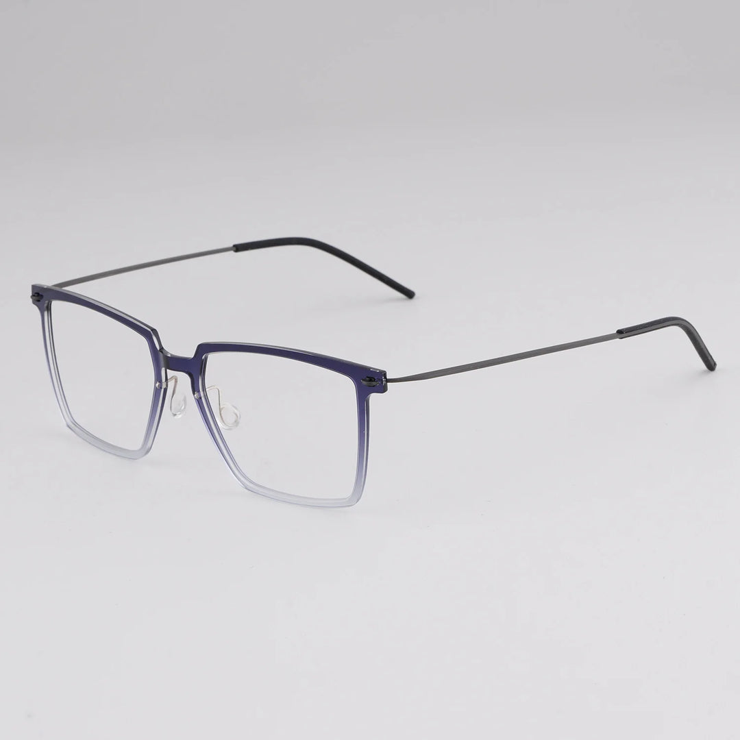 Bobbie Men's Full Rim Square Titanium Acetate Eyeglasses 616577