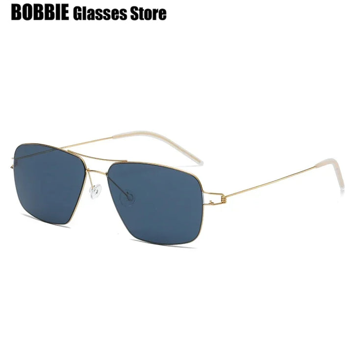 Bobbie Unisex Full Rim Square Double Bridge Titanium Sunglasses 820867