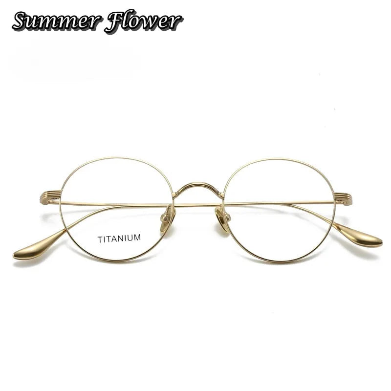 Summer Flower Women's Full Rim Round Titanium Eyeglasses 403061