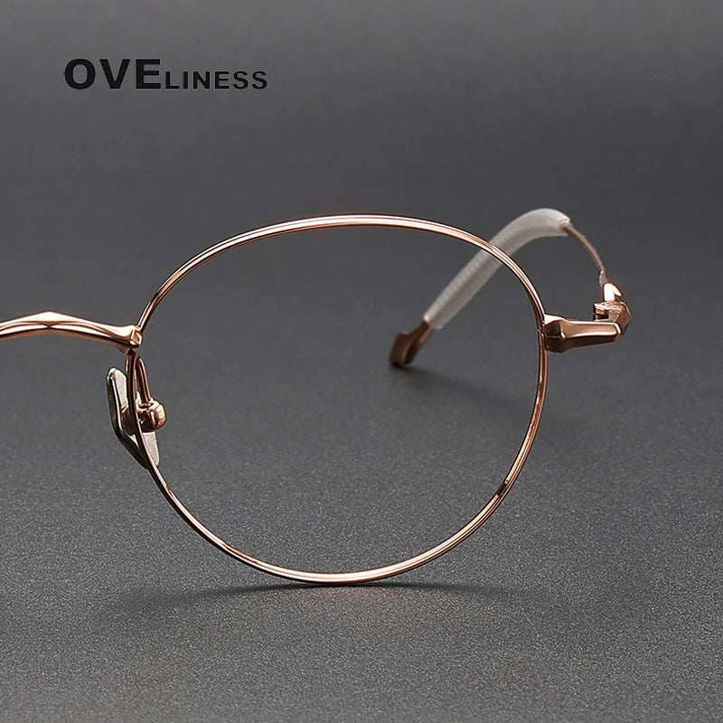 Oveliness Unisex Full Rim Round Titanium Eyeglasses 4519 Full Rim Oveliness   