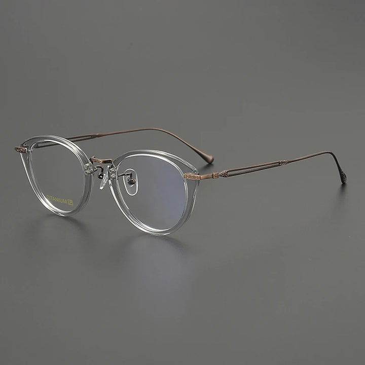 Nobler Unisex Full Rim Oval Acetate Titanium Eyeglasses 98009