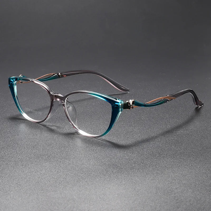 Momoja Women's Full Rim Oval Cat Eye Tr 90 Alloy Eyeglasses 726026