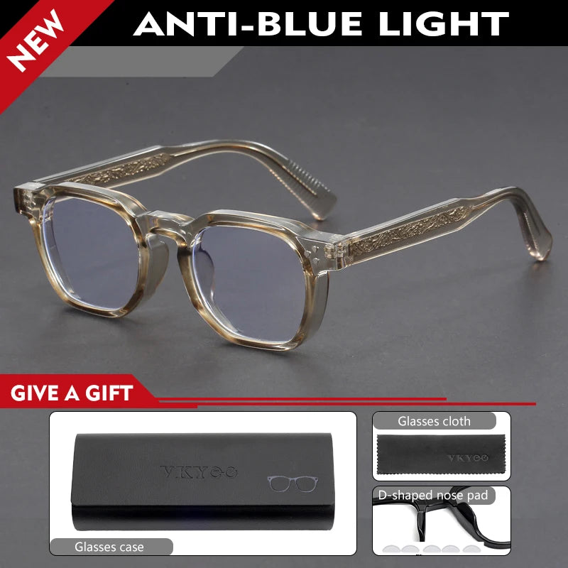 Vicky Unisex Full Rim Square Brow Line Acetate Reading Glasses 527499