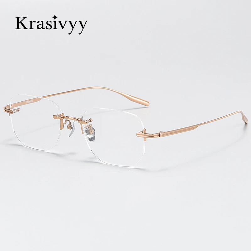 Krasivyy Men's Rimless Square Titanium Eyeglasses K132 Rimless Krasivyy   