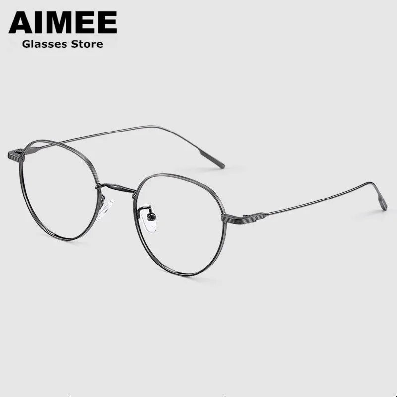 Aimee Women's Full Rim Round Titanium Eyeglasses 50138