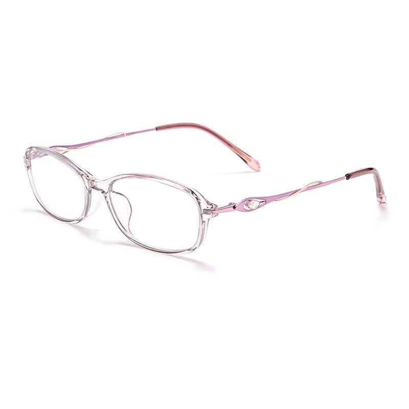 Yimaruili Women's Full Rim Small Oval Tr 90 Alloy Hyperopic Reading Glasses 3605lh Reading Glasses Yimaruili Eyeglasses +100 Transparent 
