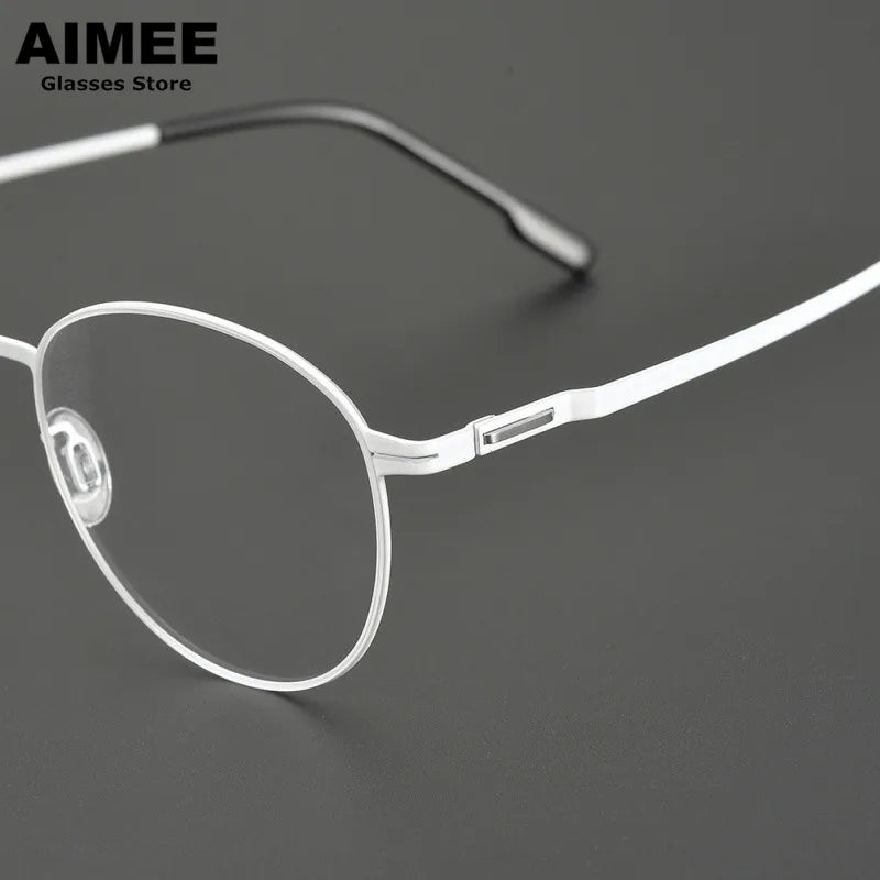 Aimee Women's Full Rim Oval Round Stainless Steel Eyeglasses 12319 Full Rim Aimee   