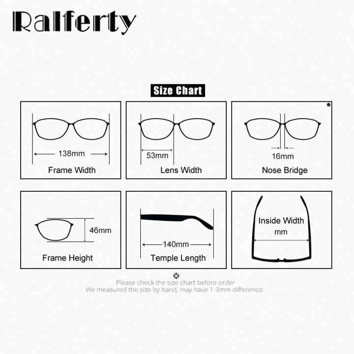 Ralferty Women's Full Rim Cat Eye Alloy Eyeglasses Clip On Polarized Sunglasses R2510 With Clip Ons Ralferty   