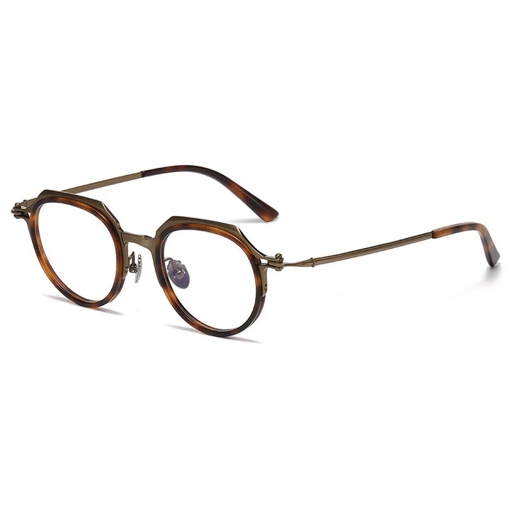 Black Mask Unisex Full Rim Round Titanium Eyeglasses BM-A5872