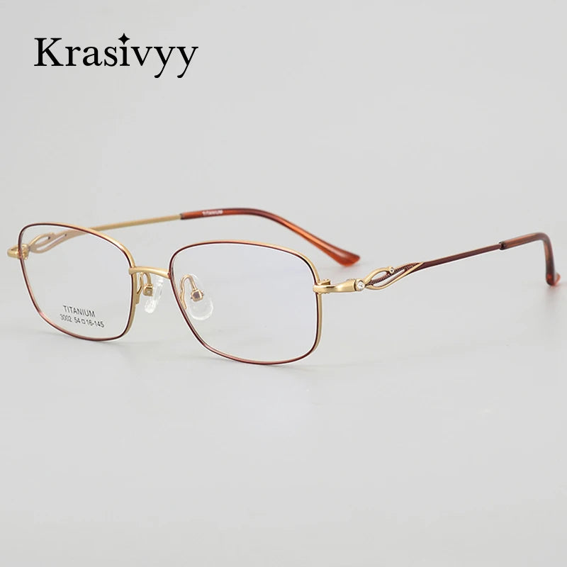 Krasivyy Woman's Full Rim Square Titanium Eyeglasses 443002 Full Rim Krasivyy   