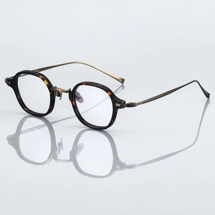 Black Mask Unisex Full Rim Square Titanium Acetate Eyeglasses 396183