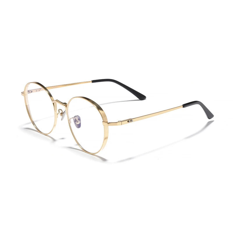 Black Mask Unisex Full Rim Oval Round Titanium Eyeglasses 388006