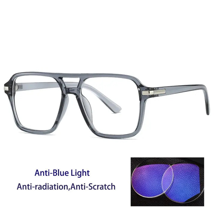 Kocolior 882200 Unisex Full Rim Square Double Bridge PC Frames FuzWeb