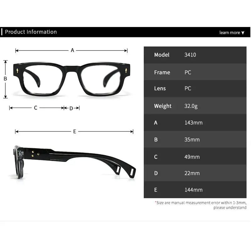 Kocolior Unisex Full Rim Rectangle Acetate Frames 341000 FuzWeb