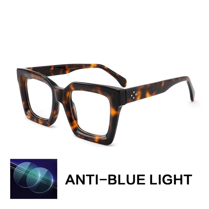 Gatenac Unisex Full Rim Square Acetate Reading Glasses 882215