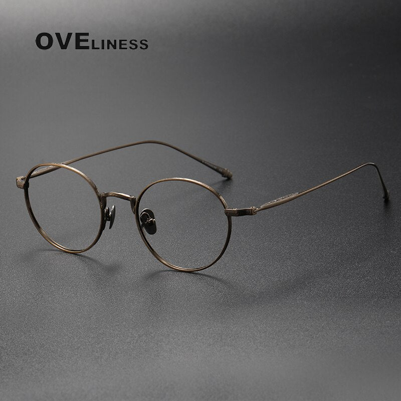 Oveliness Unisex Full Rim Round Titanium Eyeglasses M3103 Full Rim Oveliness bronze  
