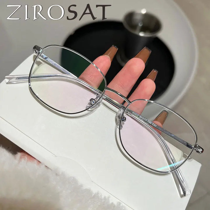 Zirosat Women's Full Rim Oval Square Titanium Eyeglasses 80011