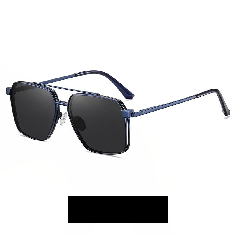 Momoja Women's Full Rim Polygon Double Bridge Titanium Eyeglasses Clip On Sunglasses 91702