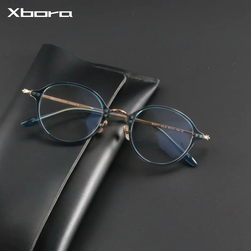 Xbora Women's Full Rim Oval Round Titanium Tr 90 Eyeglasses 655003