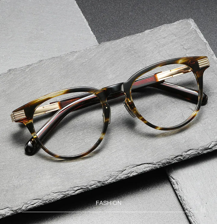 Aimee Unisex Full Rim Round Acetate Eyeglasses 12011 Full Rim Aimee   